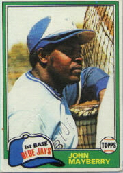 1981 Topps Baseball Cards      169     John Mayberry